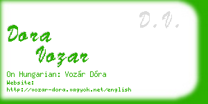 dora vozar business card